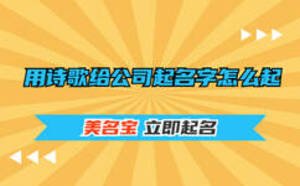 用詩(shī)歌給公司起名字怎么起