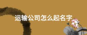 運(yùn)輸公司怎么起名字