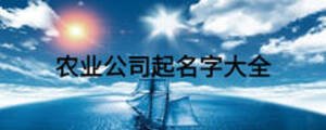 農(nóng)業(yè)公司起名字大全
