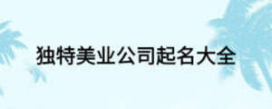 獨特美業公司起名大全
