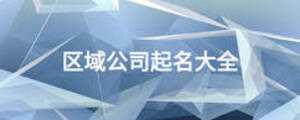 區域公司起名大全
