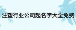 注塑行業(yè)公司起名字大全免費