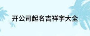 開公司起名吉祥字大全
