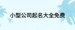 小型公司起名大全免費