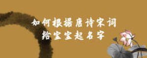 如何根據(jù)唐詩(shī)宋詞給寶寶起名字