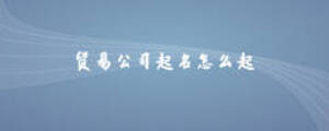貿(mào)易公司起名怎么起