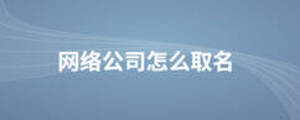 網(wǎng)絡(luò)公司怎么取名