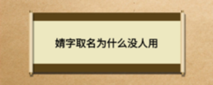 婧字取名為什么沒人用