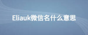 Eliauk微信名什么意思