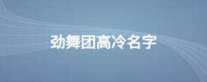 勁舞團(tuán)高冷名字