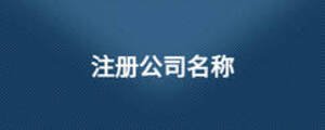 注冊公司名稱