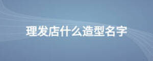 理發(fā)店什么造型名字