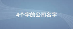 4個(gè)字的公司名字