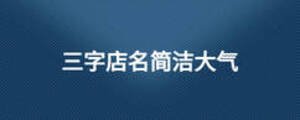三字店名簡潔大氣