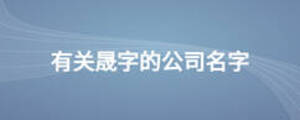 有關(guān)晟字的公司名字