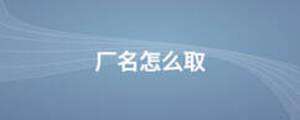 廠名怎么取