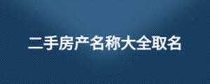 二手房產名稱大全取名