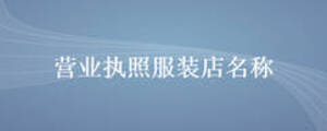 營業(yè)執(zhí)照服裝店名稱