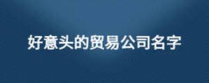 好意頭的貿(mào)易公司名字