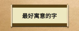 最好寓意的字