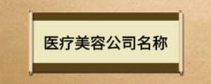 醫(yī)療美容公司名稱