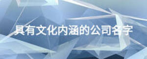 具有文化內涵的公司名字