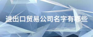 進出口貿易公司名字有哪些