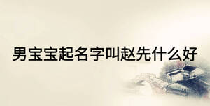 男寶寶起名字叫趙先什么好