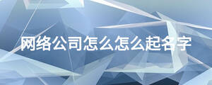 網絡公司怎么怎么起名字