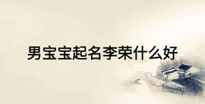 男寶寶起名李榮什么好