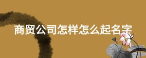 商貿(mào)公司怎樣怎么起名字