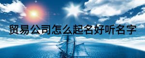 貿(mào)易公司怎么起名好聽(tīng)名字