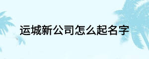 運(yùn)城新公司怎么起名字