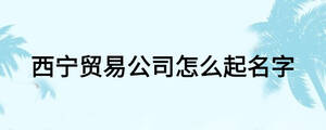 西寧貿(mào)易公司怎么起名字