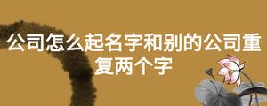 公司怎么起名字和別的公司重復(fù)兩個(gè)字