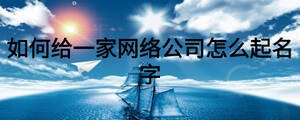如何給一家網(wǎng)絡(luò)公司怎么起名字