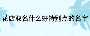 花店取名什么好特別點的名字