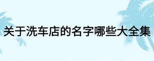 關(guān)于洗車店的名字哪些大全集