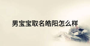 男寶寶取名皓陽怎么樣