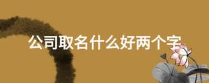 公司取名什么好兩個(gè)字