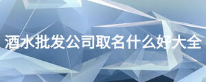 酒水批發公司取名什么好大全