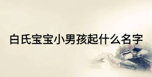 白氏寶寶小男孩起什么名字