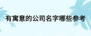 有寓意的公司名字哪些參考