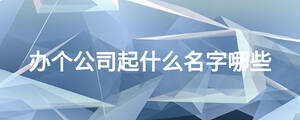 辦個公司起什么名字哪些