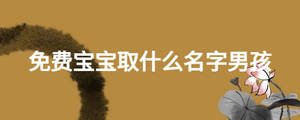 免費寶寶取什么名字男孩