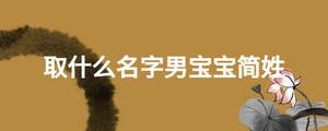 取什么名字男寶寶簡姓