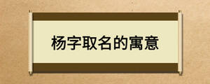 楊字取名的寓意