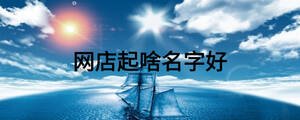 網店起啥名字好
