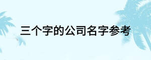 三個(gè)字的公司名字參考