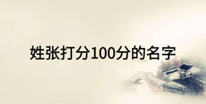 姓張打分100分的名字
